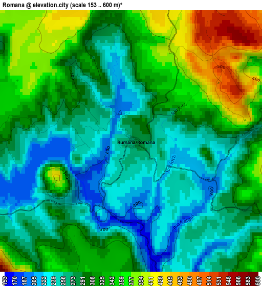 Romana elevation map