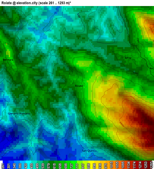 Roiate elevation map