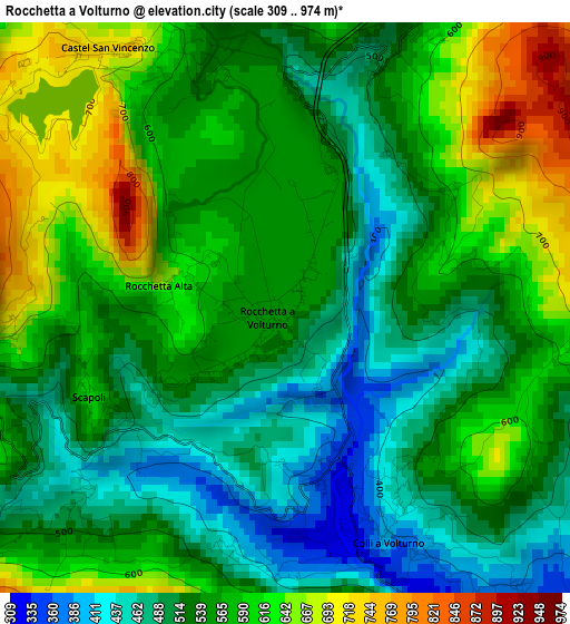 Rocchetta a Volturno elevation map