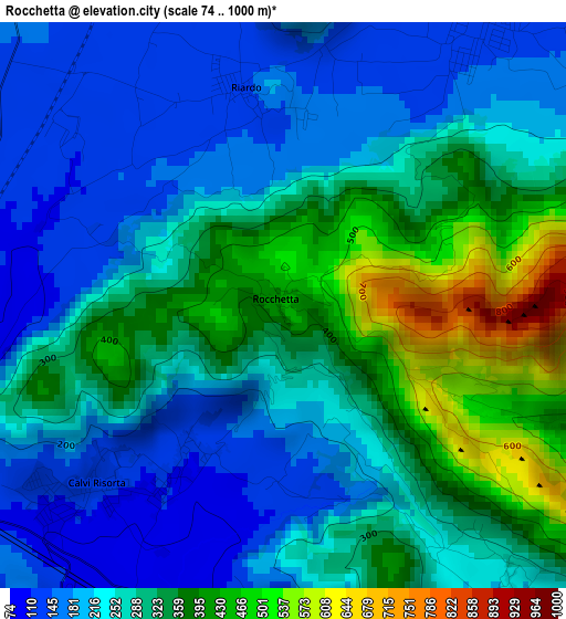 Rocchetta elevation map