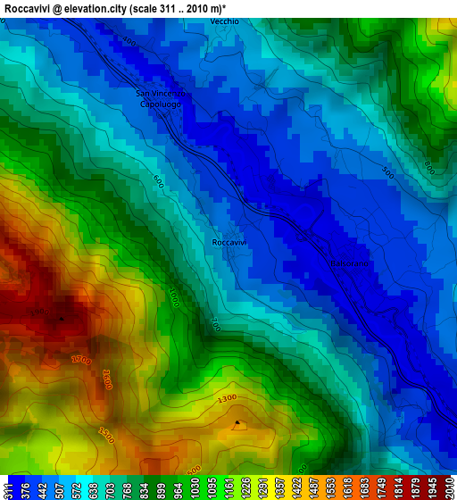 Roccavivi elevation map