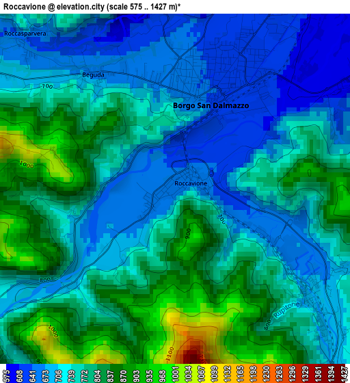 Roccavione elevation map