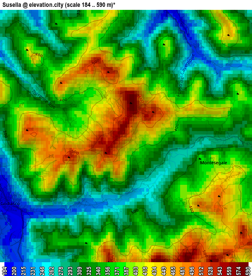 Susella elevation map