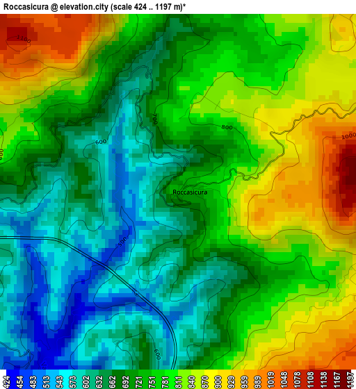 Roccasicura elevation map