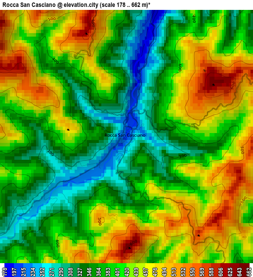 Rocca San Casciano elevation map