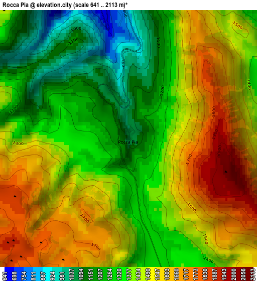 Rocca Pia elevation map