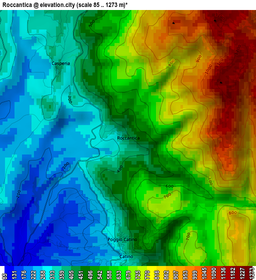 Roccantica elevation map