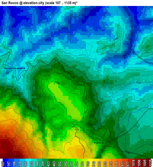 San Rocco elevation map