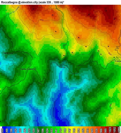 Roccalbegna elevation map