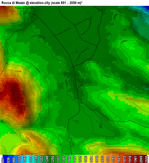 Rocca di Mezzo elevation map