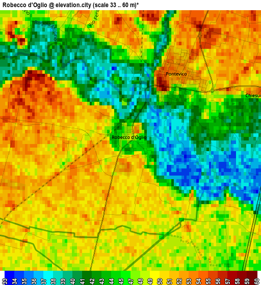 Robecco d'Oglio elevation map