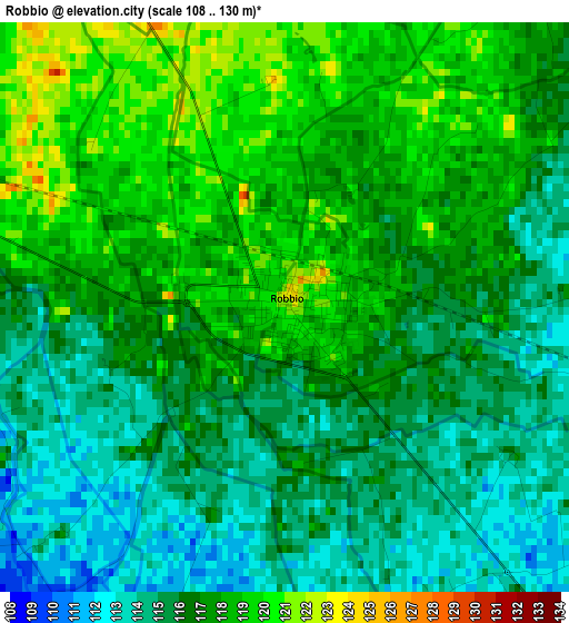 Robbio elevation map