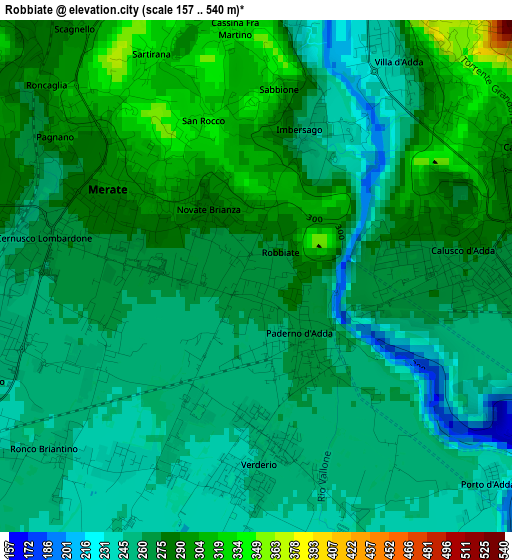 Robbiate elevation map