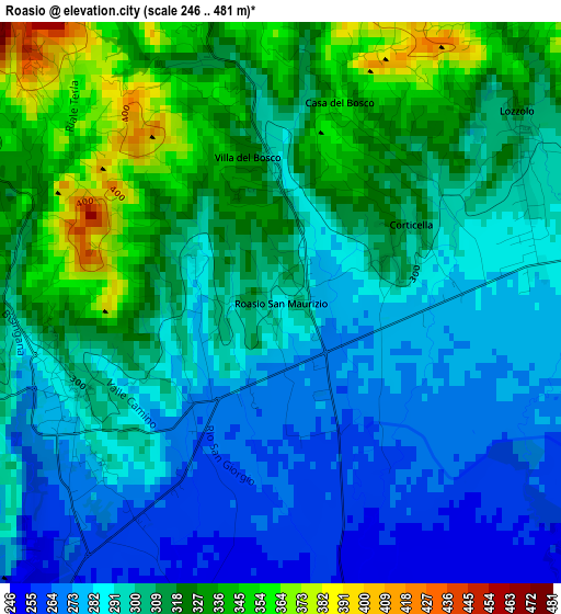 Roasio elevation map