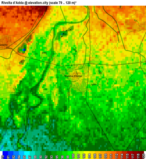 Rivolta d'Adda elevation map