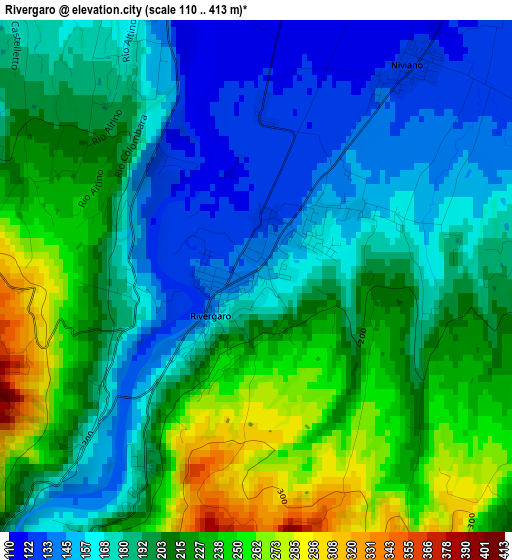 Rivergaro elevation map