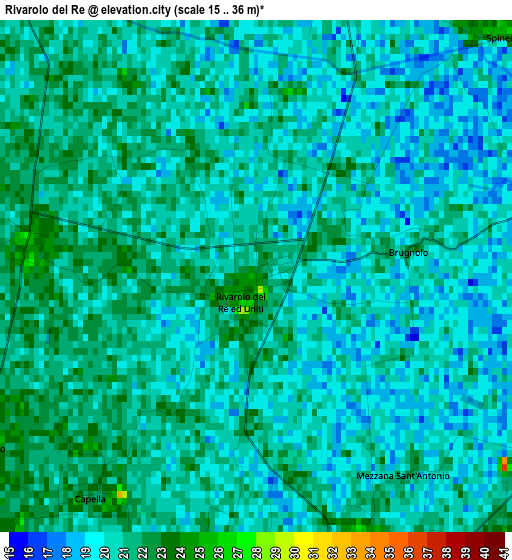 Rivarolo del Re elevation map