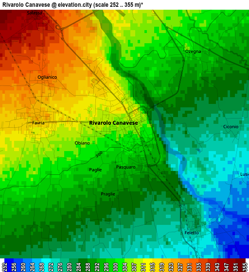 Rivarolo Canavese elevation map