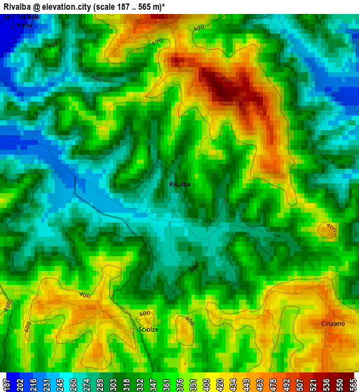 Rivalba elevation map