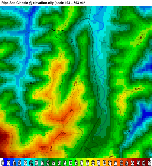 Ripe San Ginesio elevation map