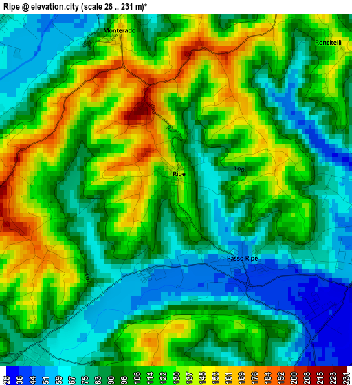 Ripe elevation map