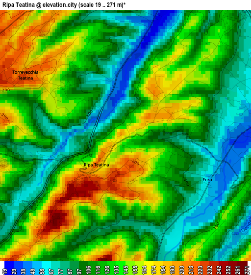 Ripa Teatina elevation map