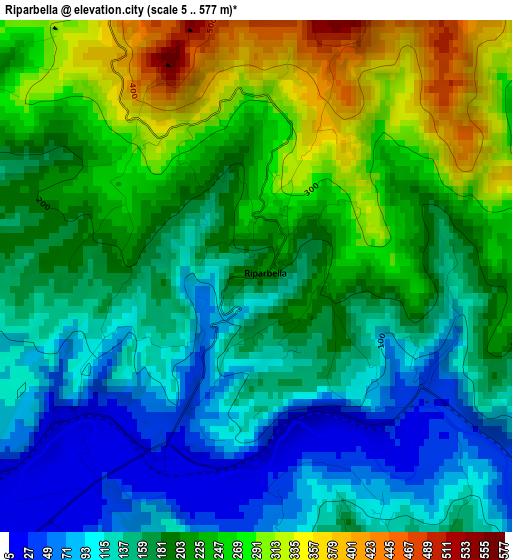 Riparbella elevation map