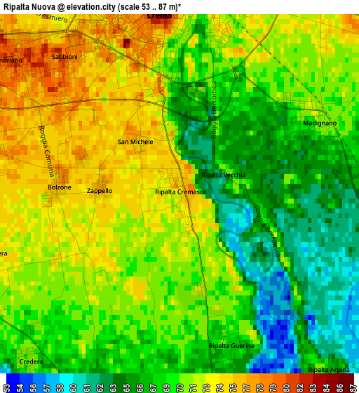 Ripalta Nuova elevation map