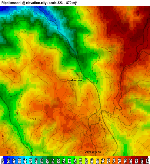 Ripalimosani elevation map