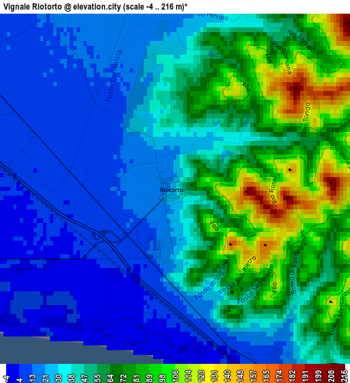 Vignale Riotorto elevation map