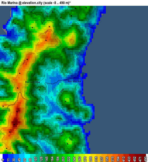 Rio Marina elevation map