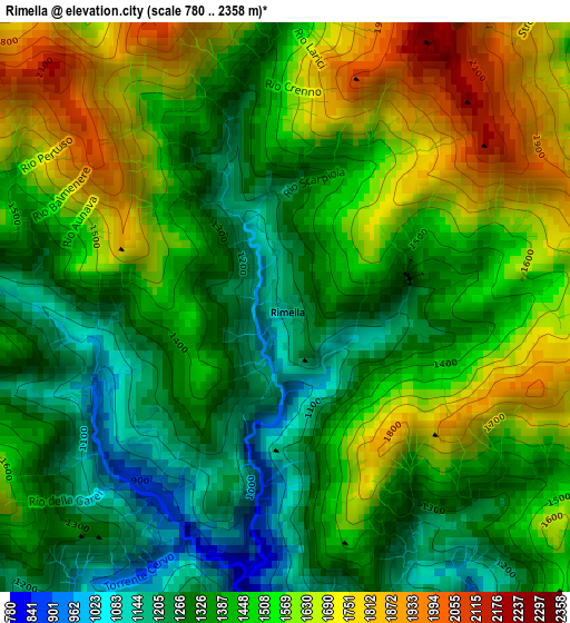 Rimella elevation map