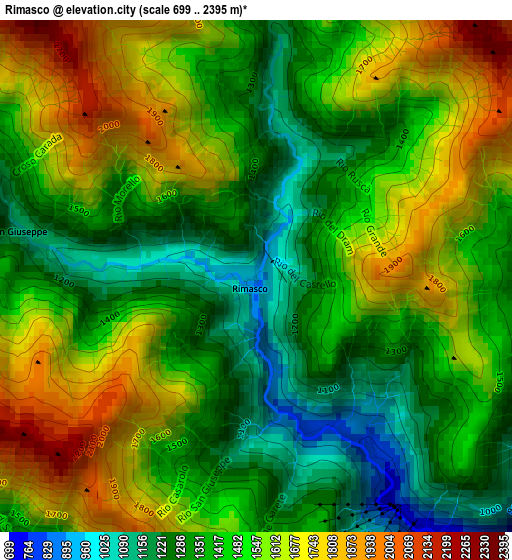 Rimasco elevation map