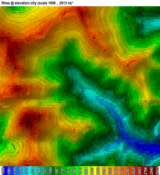 Rima elevation map