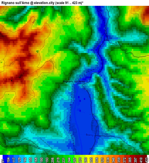 Rignano sull'Arno elevation map