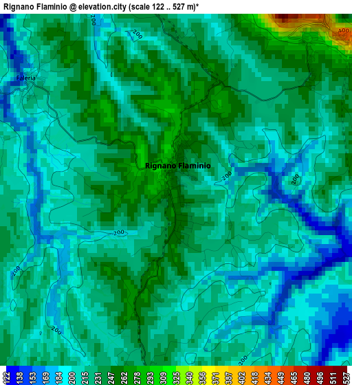 Rignano Flaminio elevation map