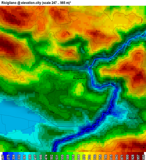 Ricigliano elevation map