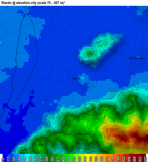 Riardo elevation map