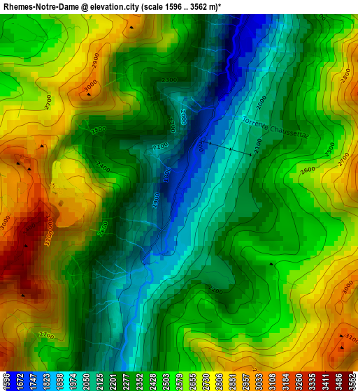 Rhemes-Notre-Dame elevation map