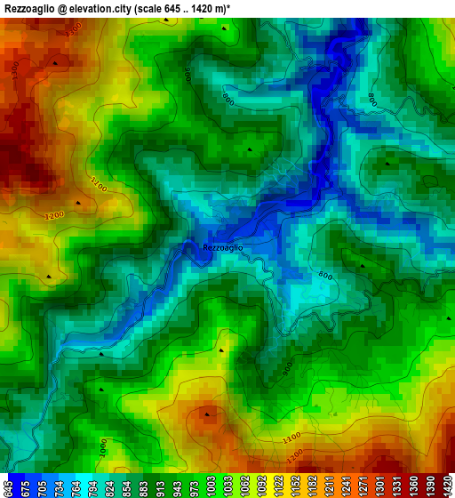 Rezzoaglio elevation map