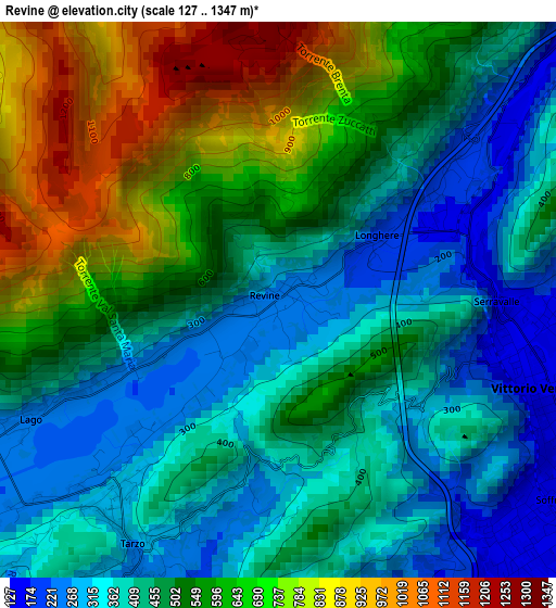 Revine elevation map