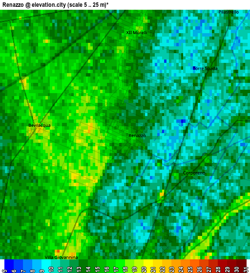 Renazzo elevation map