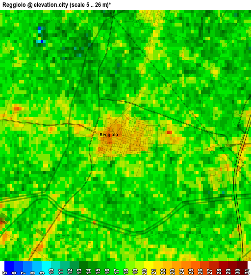 Reggiolo elevation map