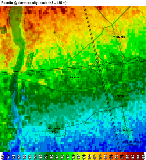 Recetto elevation map