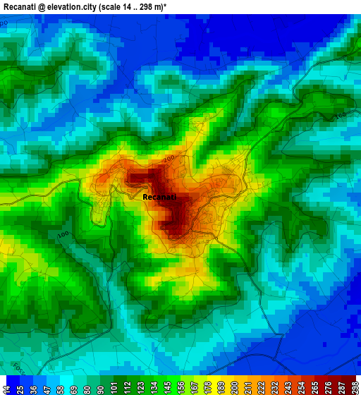 Recanati elevation map