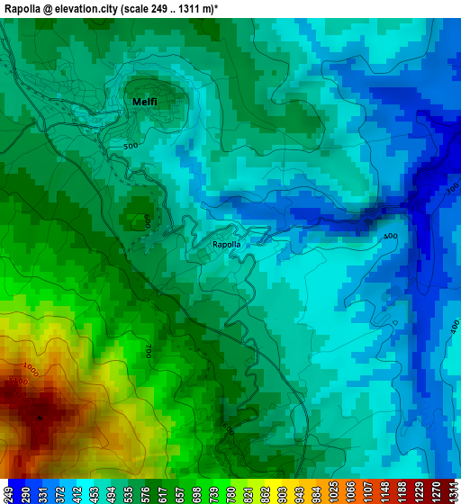 Rapolla elevation map