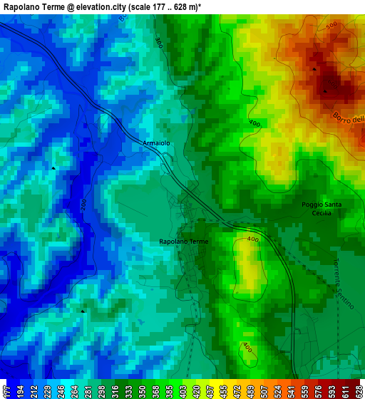 Rapolano Terme elevation map