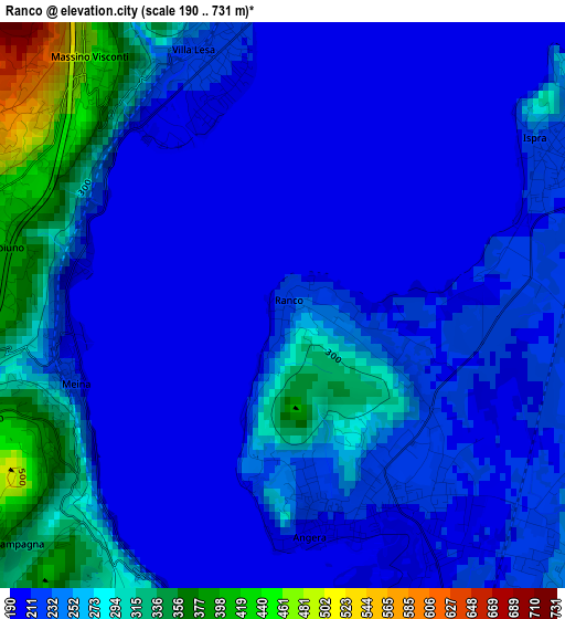 Ranco elevation map