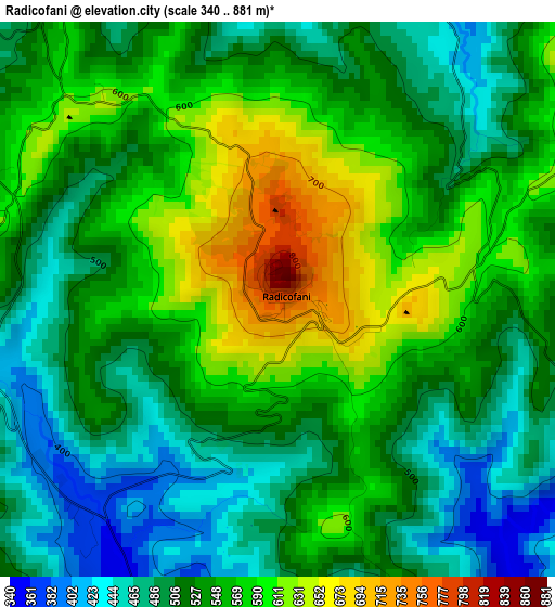 Radicofani elevation map