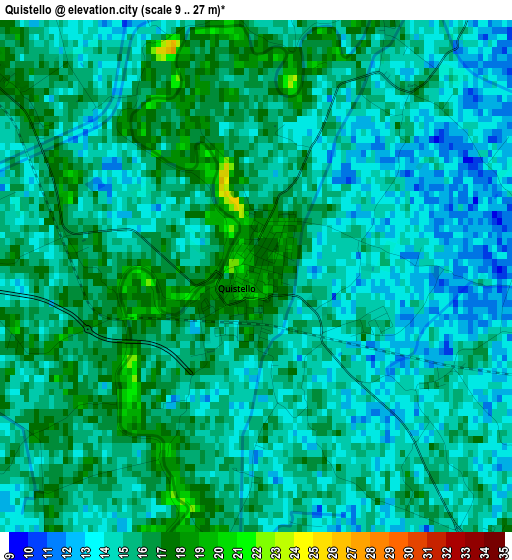 Quistello elevation map